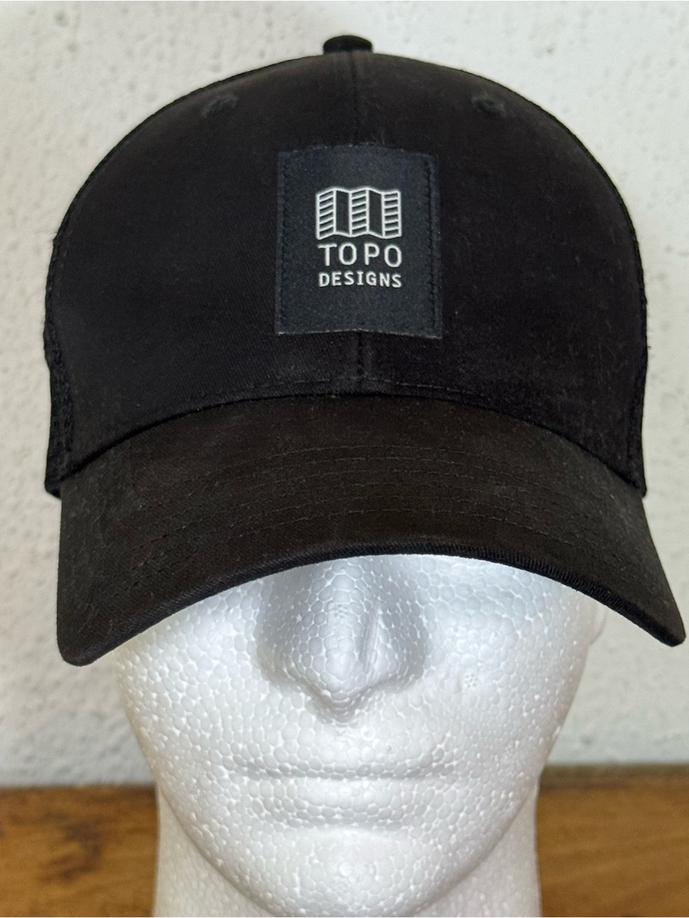 Topo Designs Black Mesh Trucker Cap with Front Logo Patch